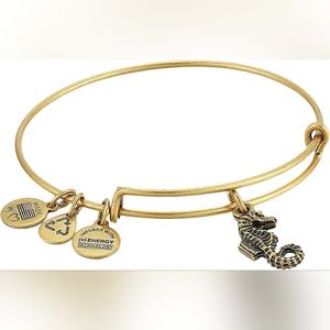 NWT, Alex and Ani Gold Seahorse Bangle Bracelet